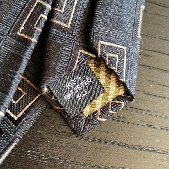 Joe Joseph Abboud Men’s Tie Square Pattern Silk - Picture 2 of 3